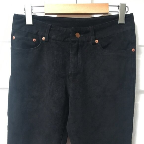𝅺unreal Fur Black Suede Like Pants Jeans - Picture 3 of 8